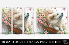 Dog Tumbling with Spring Petals | 20 Oz Tumbler Product Image 1