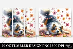 Dog Tumbling with Spring Petals | 20 Oz Tumbler Product Image 1