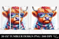 Silly Highland Cow Birthday Clipart Product Image 1