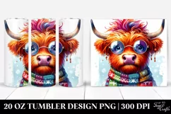 Silly Highland Cow Birthday Clipart Product Image 1