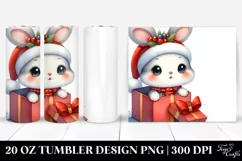 Cute Winter Rabbit with Gifts PNG Product Image 1