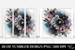 Colorful Black Watercolor Background | 20 oz Tumbler Product Image 1
