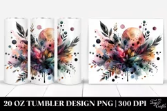 Colorful Black Watercolor Background | 20 Oz Tumbler Product Image 1