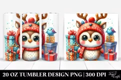 Cute Winter Owl with Christmas Accessories PNG Product Image 1