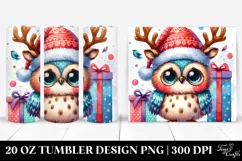 Cute Winter Owl with Christmas Accessories PNG Product Image 1