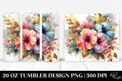 colorful abstract bouquet with gold foil | 20 oz Tumbler Product Image 1