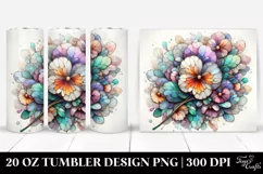 Stained Pansy Flower Summer 20 Oz Tumbler Product Image 1