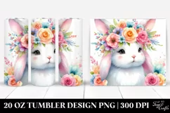 Pastel Rabbit with Flower Crown 20 Oz Tumbler Product Image 1