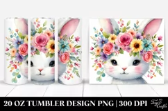 Pastel Rabbit with Flower Crown 20 Oz Tumbler Product Image 1