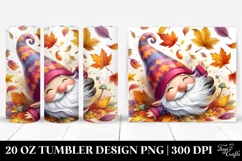 Cute Gnome Tumbling with Leaves | 20 Oz Tumbler Product Image 1