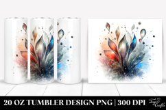 Abstract Shiny Snowdrop Watercolor Splash Tumbler Product Image 1