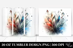 Abstract Shiny Snowdrop Watercolor Splash Tumbler Product Image 1
