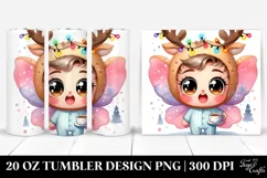 Cute Winter Butterfly with Christmas Accessories PNG Product Image 1
