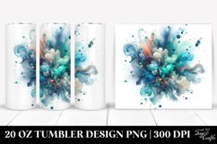 Colorful Cyan Watercolor Splash | 20 Oz Tumbler Product Image 1