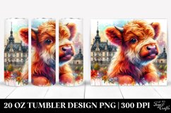 Colorful Baby Highland Cow Polish Palace. 20 oz Tumbler Product Image 1