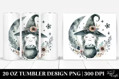 Boho Smiling Witch Watercolor Tumbler | 20 oz Tumbler Product Image 1