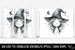 Boho Smiling Witch Watercolor Tumbler | 20 oz Tumbler Product Image 1