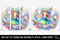 colorful cute fairy twirling in a bubble | 20 oz Tumbler Product Image 1