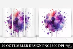 Colorful Black Watercolor Background | 20 oz Tumbler Product Image 1
