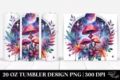 Magical Celestial Mushroom Clipart 20 Oz Tumbler Product Image 1