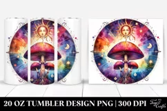 Magical Celestial Mushroom Clipart, Transparent 20 Oz Product Image 1