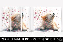 20 Oz Tumbler Sublimation | Tumbling Dog with Spring Petals Product Image 1