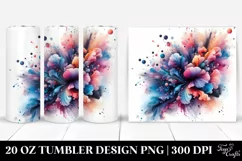 Colorful Watercolor Splash | 20 oz Tumbler Product Image 1
