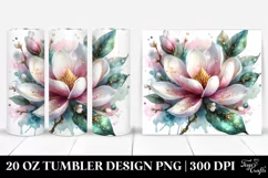 20 Oz Tumbler Sublimation | Glossy Magnolia with Golden Product Image 1