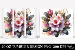 20 Oz Tumbler Sublimation | Shiny Rhododendron with Golden Product Image 1