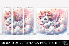 cute baby unicorn tumbling with spring petals | 20 oz Product Image 1