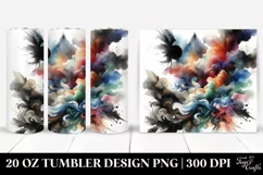 colorful black watercolor background | 20 oz Tumbler Product Image 1