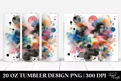 Colorful Black Watercolor Background | 20 oz Tumbler Product Image 1