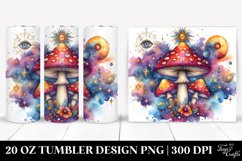 Magical Celestial Mushroom Sublimation Clipart Product Image 1