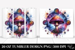 Vibrant Magical Mushroom Clipart, Transparent 20 Oz Tumbler Product Image 1