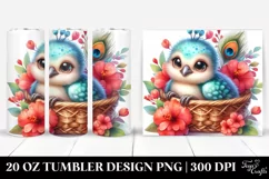Colorful Smiling Baby Peacock | 20 Oz Tumbler Product Image 1