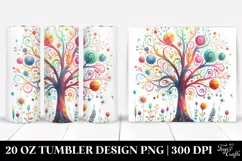 Colorful Watercolor Whimsical Tree | 20 Oz Tumbler Product Image 1