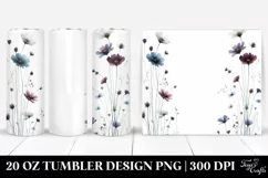 Centered Watercolor Wild Flowers | 20 oz Tumbler Product Image 1