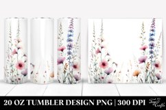 Centered Watercolor Wild Flowers | 20 oz Tumbler Product Image 1