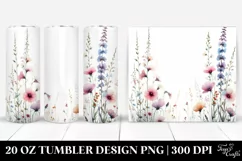 Centered Watercolor Wild Flowers | 20 oz Tumbler Product Image 1
