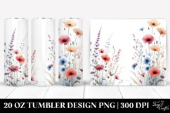 Centered Watercolor Wild Flowers | 20 oz Tumbler Product Image 1