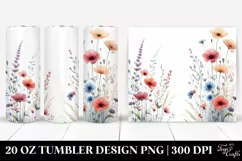 Centered Watercolor Wild Flowers | 20 oz Tumbler Product Image 1