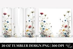 Centered Watercolor Wild Flowers | 20 oz Tumbler Product Image 1