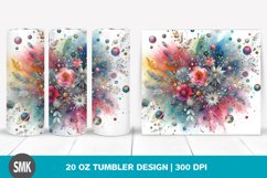 Colorful Watercolor Particles Silver Foil Tumbler | 20 oz Product Image 1