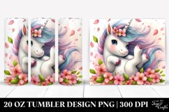 Watercolor Pastel Cute Unicorn Tumbling | 20 oz Tumbler Product Image 1