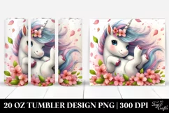 Watercolor Pastel Cute Unicorn Tumbling | 20 oz Tumbler Product Image 1