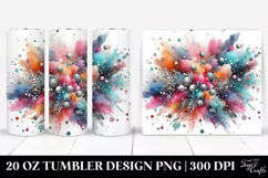 colorful watercolor particles with foil | 20 oz Tumbler Product Image 1