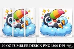 Colorful Baby Toucan Napping on a Cloud | 20 Oz Tumbler Product Image 1