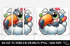 Colorful Baby Toucan Napping on a Cloud | 20 Oz Tumbler Product Image 1