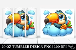Colorful Baby Toucan Napping on a Cloud | 20 Oz Tumbler Product Image 1
