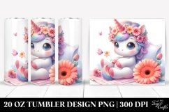 Baby Unicorn with Gerbera | 20 Oz Tumbler Product Image 1